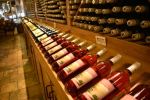 Row of wines at Sugarlands Winery in Gatlinburg, TN