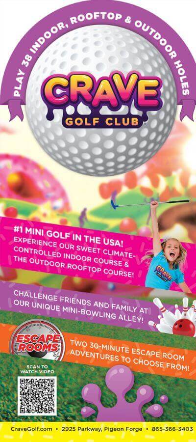 Brochure cover for Crave Golf